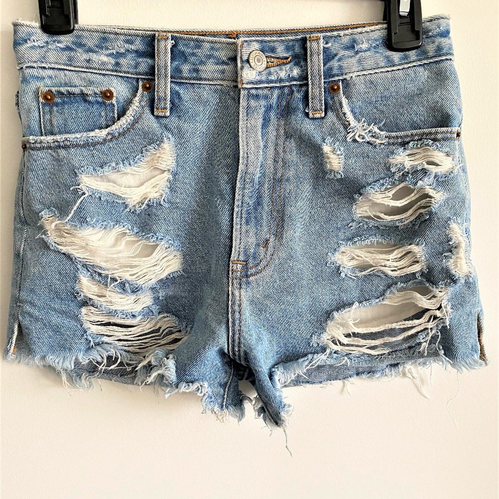 Abercrombie & Fitch Distressed High Waisted Shorts